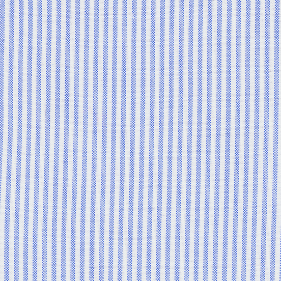 Blue & White University Stripe Two-Ply 100% Pima Cotton Oxford
