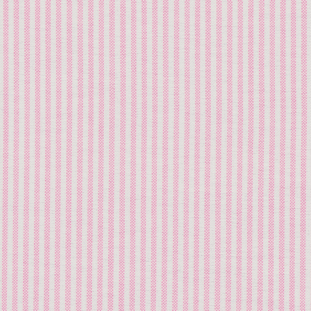 Pink & White University Stripe Two-Ply 100% Pima Cotton Oxford