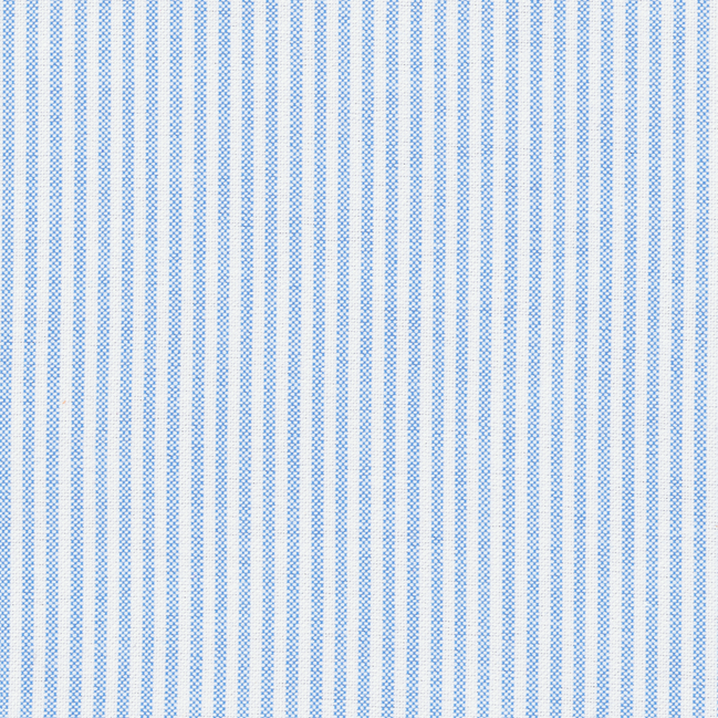 Skye Blue & White University Stripe Two-Ply 100% Pima Cotton Oxford